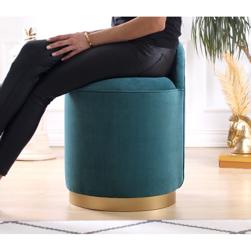 Casa si Gradina - Mobilier - Scaune si fotolii - Tabureti - Taburet, Hanah Home, catifea, verde petrol, 49x49x68 cm - Infinity.ro