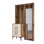 Casa si Gradina - Mobilier - Organizare si depozitare - Cuiere - Cuier, Hanah Home, pal melaminat, nuc si crem, 120x35x200 cm - Infinity.ro