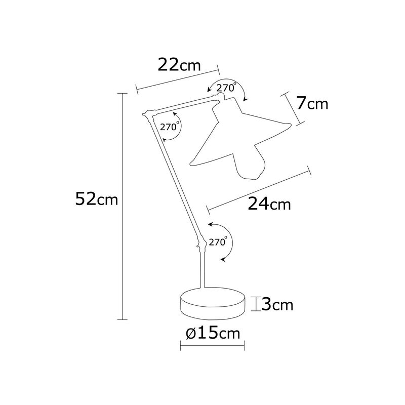 Casa si Gradina - Corpuri si surse de iluminat - Veioze si lampi - Veioze - Veioza, Opviq, metal, turcoaz, baza din lemn, 24x52 cm - Infinity.ro