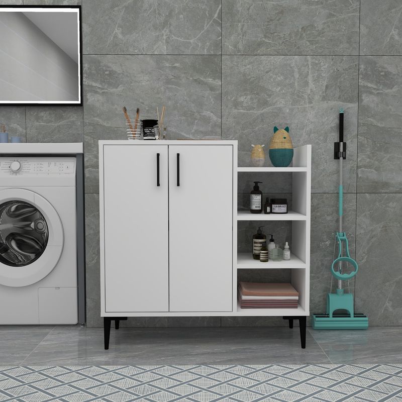 Casa si Gradina - Mobilier - Dulapuri si sifoniere - Dulapuri - Dulap multifunctional, Hanah Home, PAL melaminat, alb, 90x29.6x90.6 cm - Infinity.ro