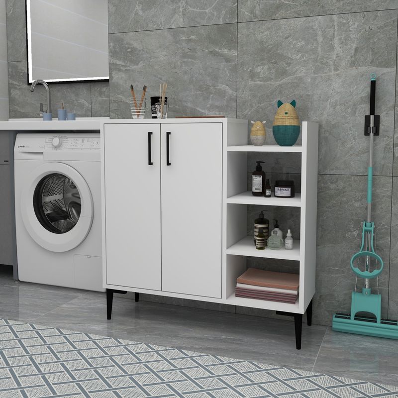 Casa si Gradina - Mobilier - Dulapuri si sifoniere - Dulapuri - Dulap multifunctional, Hanah Home, PAL melaminat, alb, 90x29.6x90.6 cm - Infinity.ro