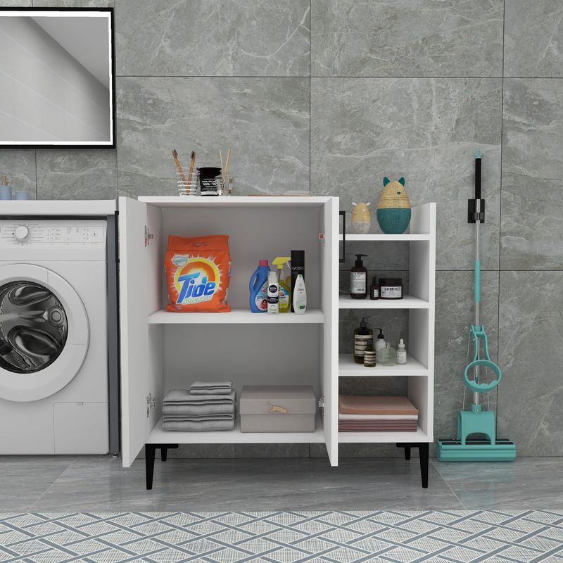 Casa si Gradina - Mobilier - Dulapuri si sifoniere - Dulapuri - Dulap multifunctional, Hanah Home, PAL melaminat, alb, 90x29.6x90.6 cm - Infinity.ro