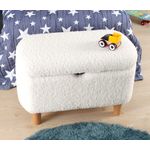 Casa si Gradina - Mobilier - Scaune si fotolii - Tabureti - Taburet, Hanah Home, blana artificiala, alb, 61x40x37 cm - Infinity.ro