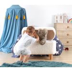 Casa si Gradina - Mobilier - Scaune si fotolii - Tabureti - Taburet, Hanah Home, blana artificiala, alb, 61x40x37 cm - Infinity.ro