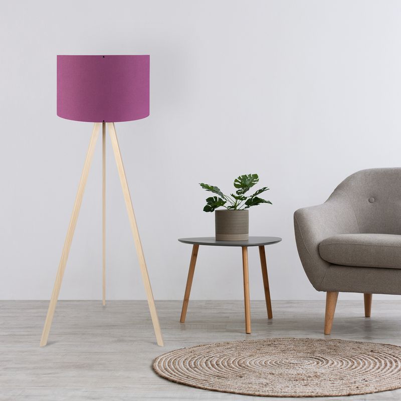 Casa si Gradina - Corpuri si surse de iluminat - Veioze si lampi - Lampadare - Lampadar, Opviq, mdf si pvc, lila si crem, 38x140 cm - Infinity.ro