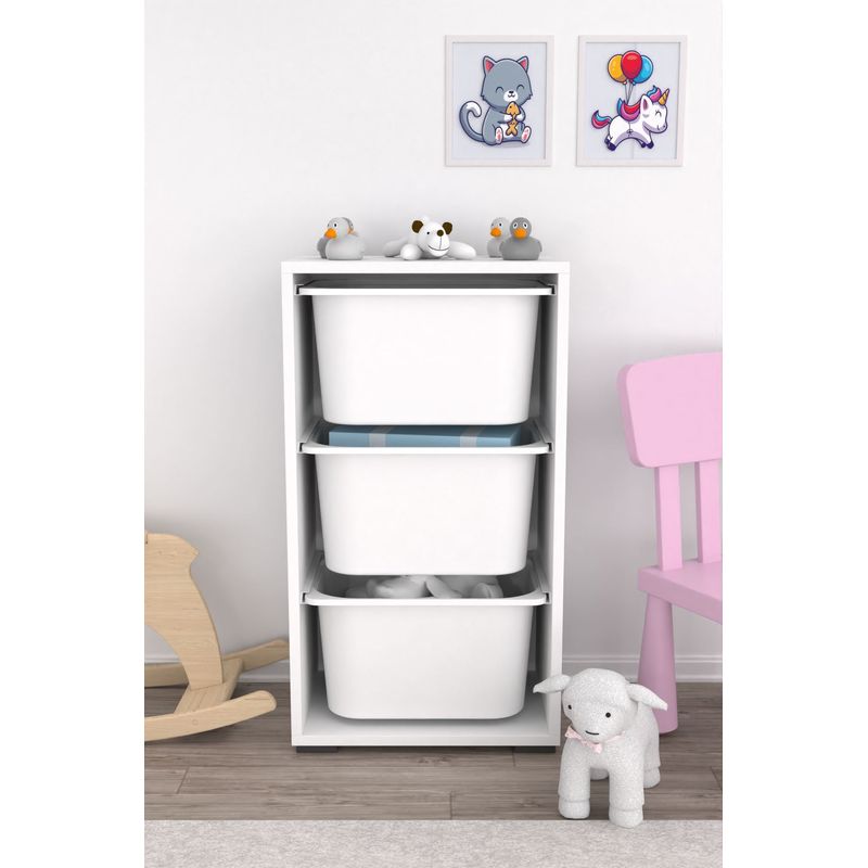 Casa si Gradina - Mobilier - Organizare si depozitare - Cutii depozitare - Dulap multifunctional, Hanah Home, PAL melaminat, alb, 45x30x90 cm - Infinity.ro