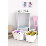 Casa si Gradina - Mobilier - Organizare si depozitare - Cutii depozitare - Dulap multifunctional, Hanah Home, PAL melaminat, alb, 45x30x90 cm - Infinity.ro