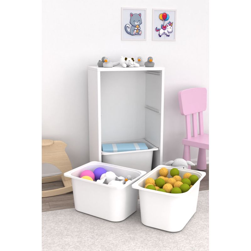 Casa si Gradina - Mobilier - Organizare si depozitare - Cutii depozitare - Dulap multifunctional, Hanah Home, PAL melaminat, alb, 45x30x90 cm - Infinity.ro