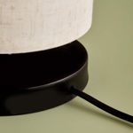 Casa si Gradina - Corpuri si surse de iluminat - Veioze si lampi - Veioze - Veioza, Opviq, textil, crem si negru, baza din lemn, 15x15x22 cm - Infinity.ro