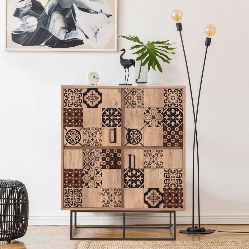 Casa si Gradina - Mobilier - Dulapuri si sifoniere - Dulapuri - Dulap multifunctional, Hanah Home, panou aglomerat melaminat, pin atlantic negru maro, 93x36x115 cm - Infinity.ro