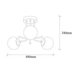 Casa si Gradina - Corpuri si surse de iluminat - Lustre si pendule - Candelabru, Opviq, metal, auriu alb, 48x48x34 cm - Infinity.ro
