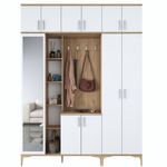 Casa si Gradina - Mobilier - Organizare si depozitare - Cuiere - Cuier hol, Hanah Home, pal melaminat, nuc si alb, 180x240x37.5 cm - Infinity.ro