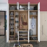 Casa si Gradina - Mobilier - Organizare si depozitare - Cuiere - Cuier hol, Hanah Home, pal melaminat, nuc si alb, 180x240x37.5 cm - Infinity.ro