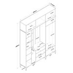 Casa si Gradina - Mobilier - Organizare si depozitare - Cuiere - Cuier hol, Hanah Home, pal melaminat, nuc si alb, 180x240x37.5 cm - Infinity.ro