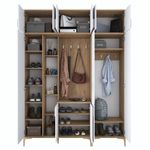 Casa si Gradina - Mobilier - Organizare si depozitare - Cuiere - Cuier hol, Hanah Home, pal melaminat, nuc si alb, 180x240x37.5 cm - Infinity.ro