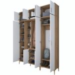 Casa si Gradina - Mobilier - Organizare si depozitare - Cuiere - Cuier hol, Hanah Home, pal melaminat, nuc si alb, 180x240x37.5 cm - Infinity.ro