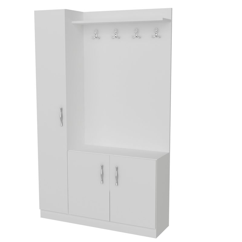 Casa si Gradina - Mobilier - Organizare si depozitare - Cuiere - Cuier, Hanah Home, pal melaminat, alb, 110x31.8x180 cm - Infinity.ro