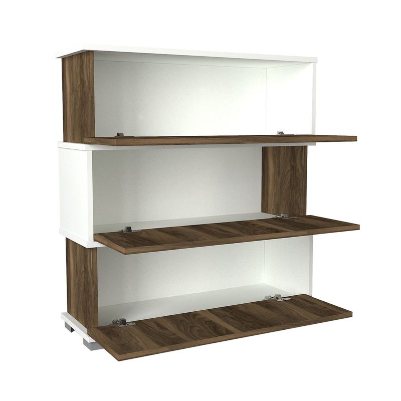 Casa si Gradina - Mobilier - Organizare si depozitare - Organizator incaltaminte - Dulap pentru pantofi, Hanah Home, pal melaminat, alb si nuc, 90x30x93 cm - Infinity.ro