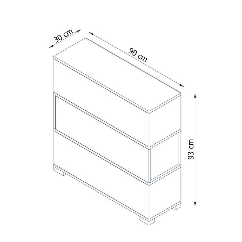 Casa si Gradina - Mobilier - Organizare si depozitare - Organizator incaltaminte - Dulap pentru pantofi, Hanah Home, pal melaminat, alb si nuc, 90x30x93 cm - Infinity.ro