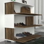 Casa si Gradina - Mobilier - Organizare si depozitare - Organizator incaltaminte - Dulap pentru pantofi, Hanah Home, pal melaminat, alb si nuc, 90x30x93 cm - Infinity.ro