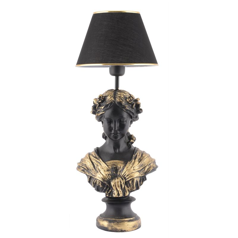 Casa si Gradina - Corpuri si surse de iluminat - Veioze si lampi - Veioze - Veioza, Opviq, poliester, negru auriu, 67 cm - Infinity.ro