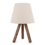 Casa si Gradina - Corpuri si surse de iluminat - Veioze si lampi - Veioze - Veioza, Opviq, pvc, crem, picioare din lemn, 22x17x33 cm - Infinity.ro