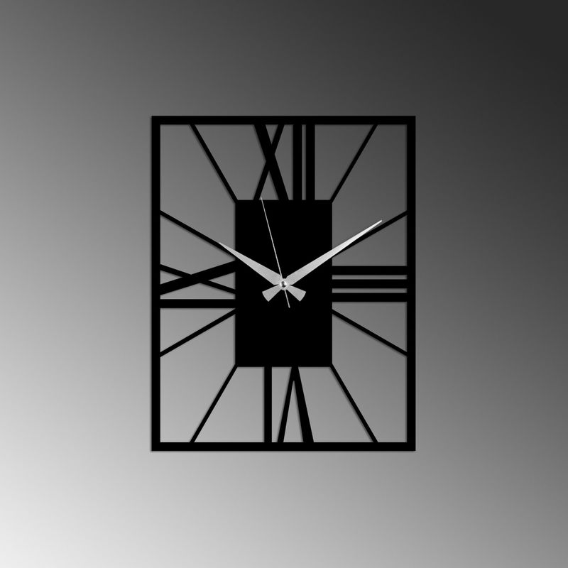 Casa si Gradina - Decoratiuni - Ceasuri - Ceas de perete decorativ, Wallxpert, metal, negru, 49x38 cm, 891TNL2441 - Infinity.ro