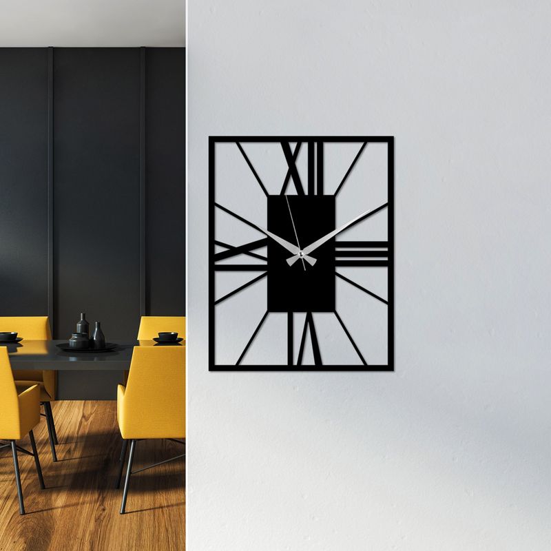 Casa si Gradina - Decoratiuni - Ceasuri - Ceas de perete decorativ, Wallxpert, metal, negru, 49x38 cm, 891TNL2441 - Infinity.ro