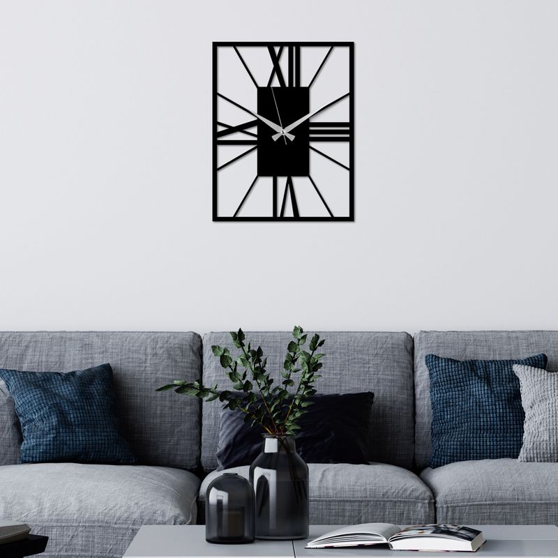 Casa si Gradina - Decoratiuni - Ceasuri - Ceas de perete decorativ, Wallxpert, metal, negru, 49x38 cm, 891TNL2441 - Infinity.ro