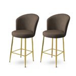 Casa si Gradina - Mobilier - Scaune si fotolii - Tabureti - Set tabureti de bar, Hanah Home, metal, antracit si auriu, 46x40x102 cm, 2 piese - Infinity.ro