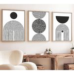 Casa si Gradina - Decoratiuni - Tablouri - Tablou decorativ cu rama, Wallxpert, mdf si lemn masiv, multicolor, 50x70 cm, set 3 piese, 693BSE1343 - Infinity.ro