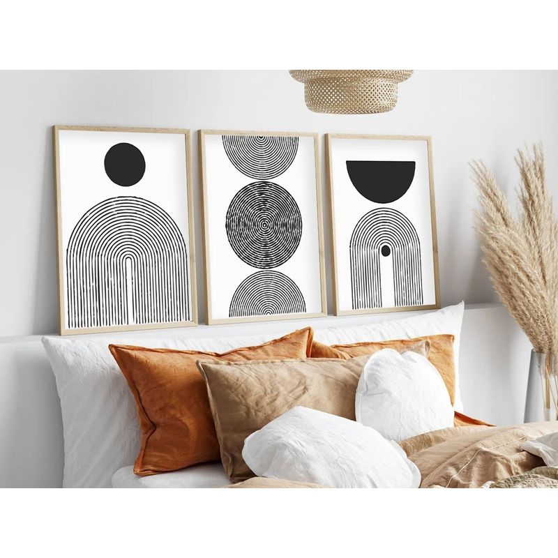 Casa si Gradina - Decoratiuni - Tablouri - Tablou decorativ cu rama, Wallxpert, mdf si lemn masiv, multicolor, 50x70 cm, set 3 piese, 693BSE1343 - Infinity.ro