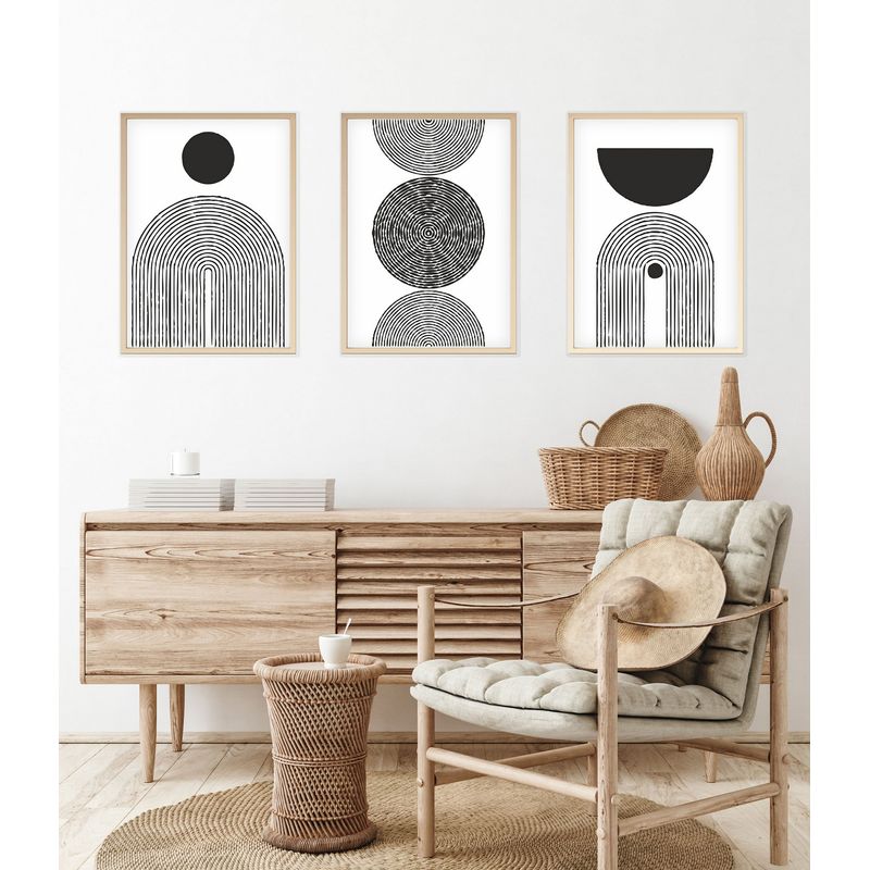Casa si Gradina - Decoratiuni - Tablouri - Tablou decorativ cu rama, Wallxpert, mdf si lemn masiv, multicolor, 50x70 cm, set 3 piese, 693BSE1343 - Infinity.ro