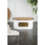 Casa si Gradina - Bucatarie si vesela - Organizare si depozitare bucatarie - Cutii alimentare - Cutie de depozitare, Hermia, 100% galvanizat, alb maro, 17x20x40 cm - Infinity.ro