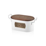 Casa si Gradina - Bucatarie si vesela - Organizare si depozitare bucatarie - Cutii alimentare - Cutie de depozitare, Hermia, 100% galvanizat, alb maro, 17x20x40 cm - Infinity.ro