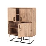 Casa si Gradina - Mobilier - Dulapuri si sifoniere - Dulapuri - Dulap multifunctional, Hanah Home, pal melaminat, pin atlantic si negru, 93x36x115 cm - Infinity.ro