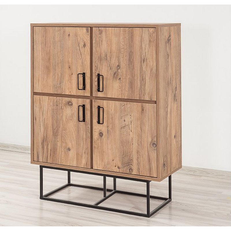Casa si Gradina - Mobilier - Dulapuri si sifoniere - Dulapuri - Dulap multifunctional, Hanah Home, pal melaminat, pin atlantic si negru, 93x36x115 cm - Infinity.ro