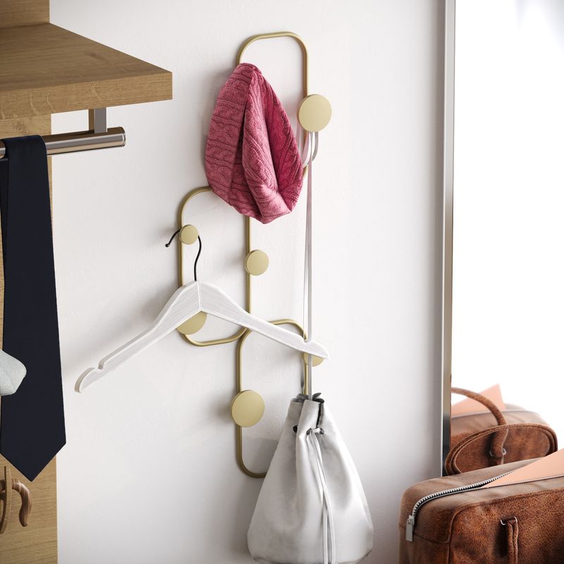 Casa si Gradina - Mobilier - Organizare si depozitare - Cuiere - Cuiere de perete, Wallxpert, metal, auriu, 28x5x70 cm - Infinity.ro