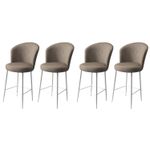 Casa si Gradina - Mobilier - Scaune si fotolii - Tabureti - Set tabureti bar, Hanah Home, metal, cappuccino si alb, 46x40x107 cm, babyface - Infinity.ro