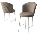 Casa si Gradina - Mobilier - Scaune si fotolii - Tabureti - Set tabureti bar, Hanah Home, metal, cappuccino si alb, 46x40x107 cm, babyface - Infinity.ro