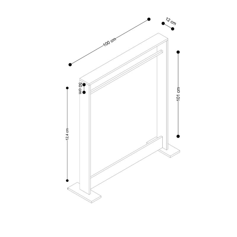 Casa si Gradina - Mobilier - Organizare si depozitare - Cuiere - Cuier, Hanah Home, pal melaminat, stejar safir, 12x124x100 cm - Infinity.ro