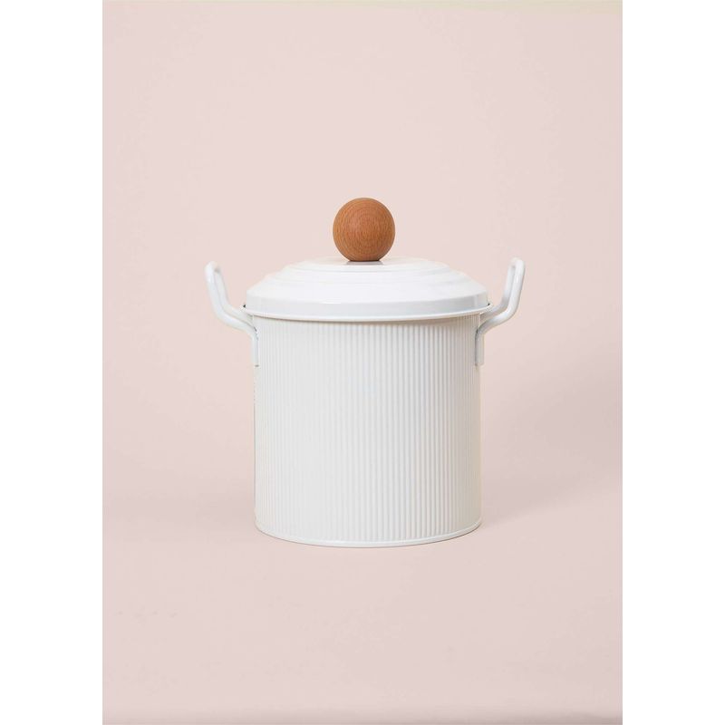 Casa si Gradina - Bucatarie si vesela - Organizare si depozitare bucatarie - Cutii alimentare - Cutie de depozitare, Hermia, metal galvanizat, alb, 23x17x24 cm - Infinity.ro