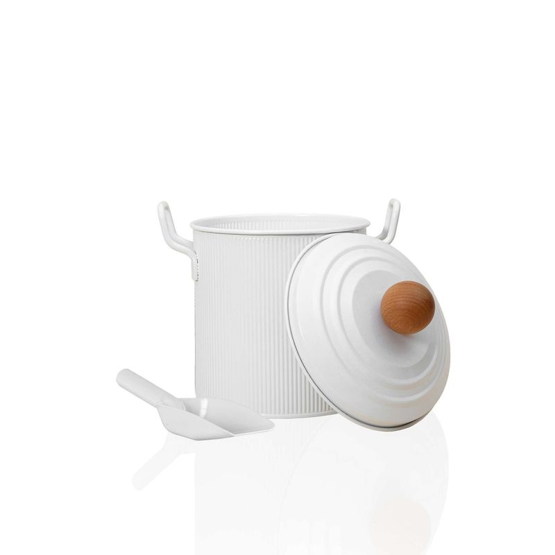 Casa si Gradina - Bucatarie si vesela - Organizare si depozitare bucatarie - Cutii alimentare - Cutie de depozitare, Hermia, metal galvanizat, alb, 23x17x24 cm - Infinity.ro