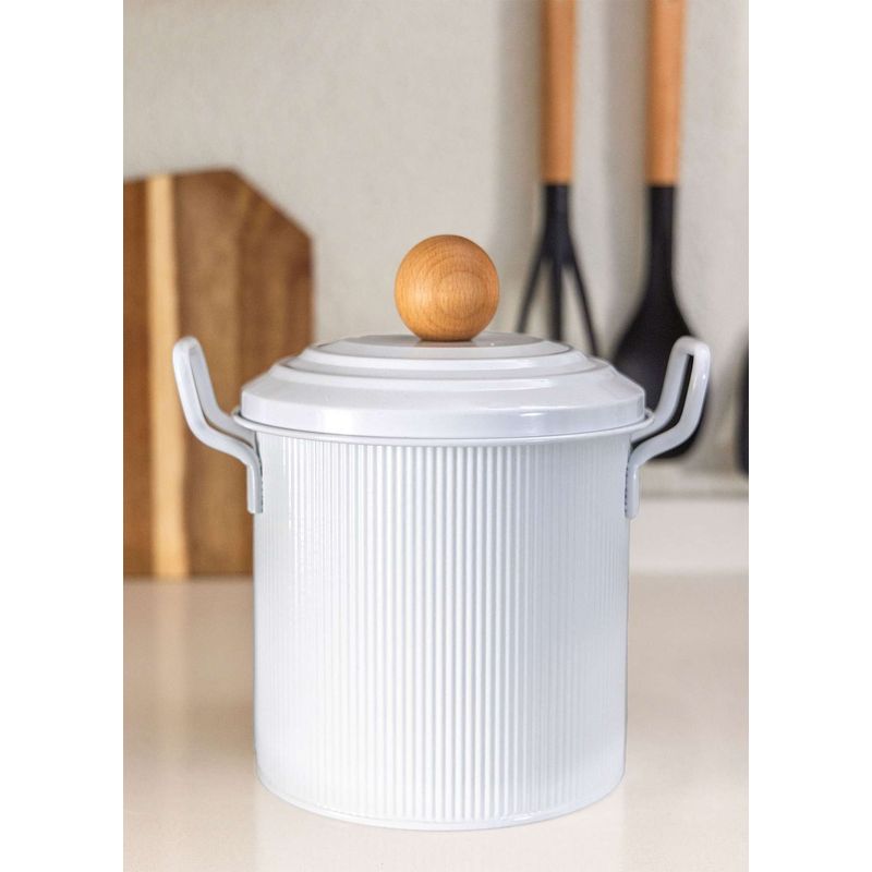 Casa si Gradina - Bucatarie si vesela - Organizare si depozitare bucatarie - Cutii alimentare - Cutie de depozitare, Hermia, metal galvanizat, alb, 23x17x24 cm - Infinity.ro