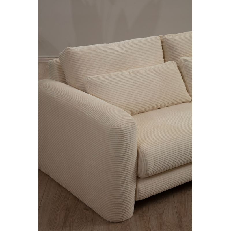 Casa si Gradina - Mobilier - Canapele si coltare - Coltare - Coltar, Hanah Home, lemn fag si pal, bej, 290x165x97 cm - Infinity.ro