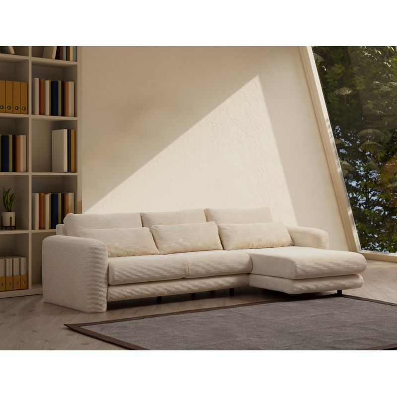 Casa si Gradina - Mobilier - Canapele si coltare - Coltare - Coltar, Hanah Home, lemn fag si pal, bej, 290x165x97 cm - Infinity.ro