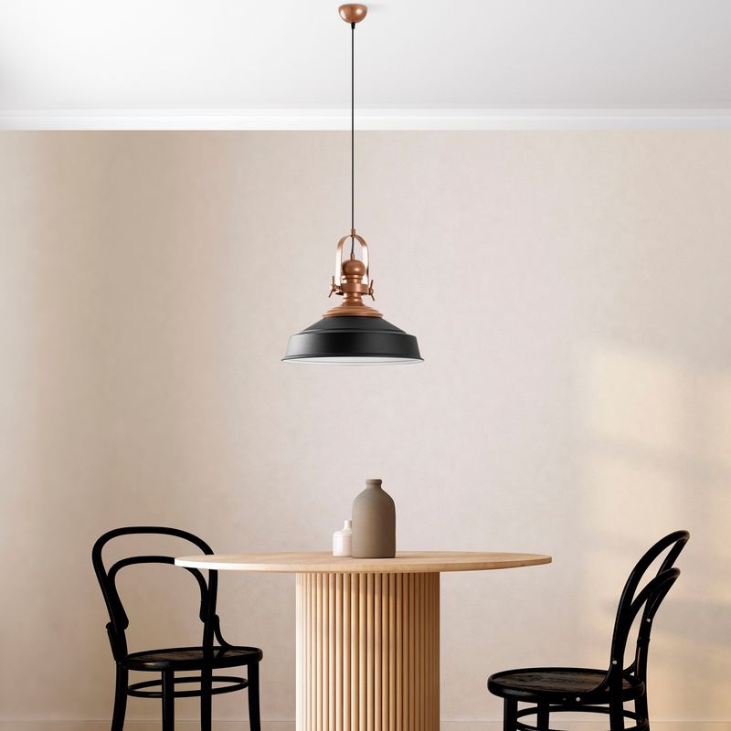 Casa si Gradina - Corpuri si surse de iluminat - Lustre si pendule - Lustra, Opviq, metal, negru, diametru 41 cm, inaltime reglabila 45-130 cm - Infinity.ro