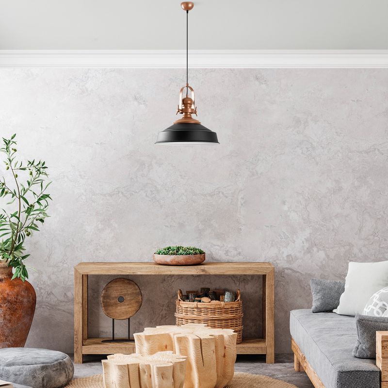 Casa si Gradina - Corpuri si surse de iluminat - Lustre si pendule - Lustra, Opviq, metal, negru, diametru 41 cm, inaltime reglabila 45-130 cm - Infinity.ro