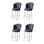 Casa si Gradina - Mobilier - Scaune si fotolii - Tabureti - Set taburete bar, Hanah Home, metal, antracit si crom, 46x40x107 cm, 4 bucati - Infinity.ro