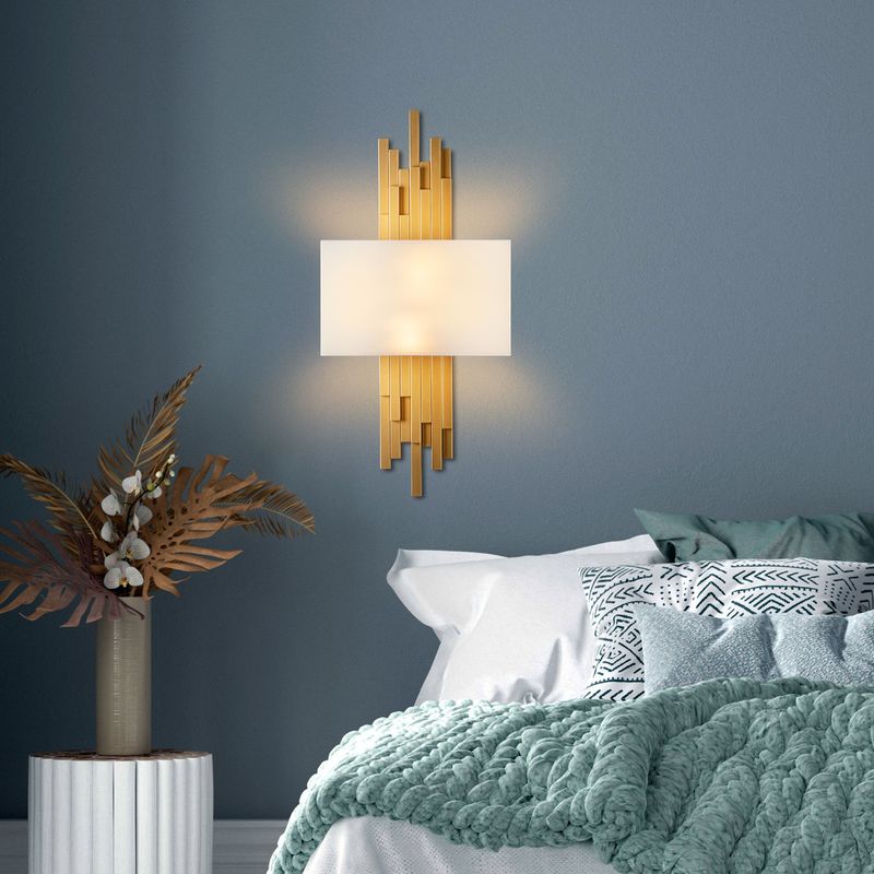 Casa si Gradina - Corpuri si surse de iluminat - Plafoniere, aplice si spoturi - Aplica, Opviq, metal, auriu alb, 35x75x10 cm - Infinity.ro